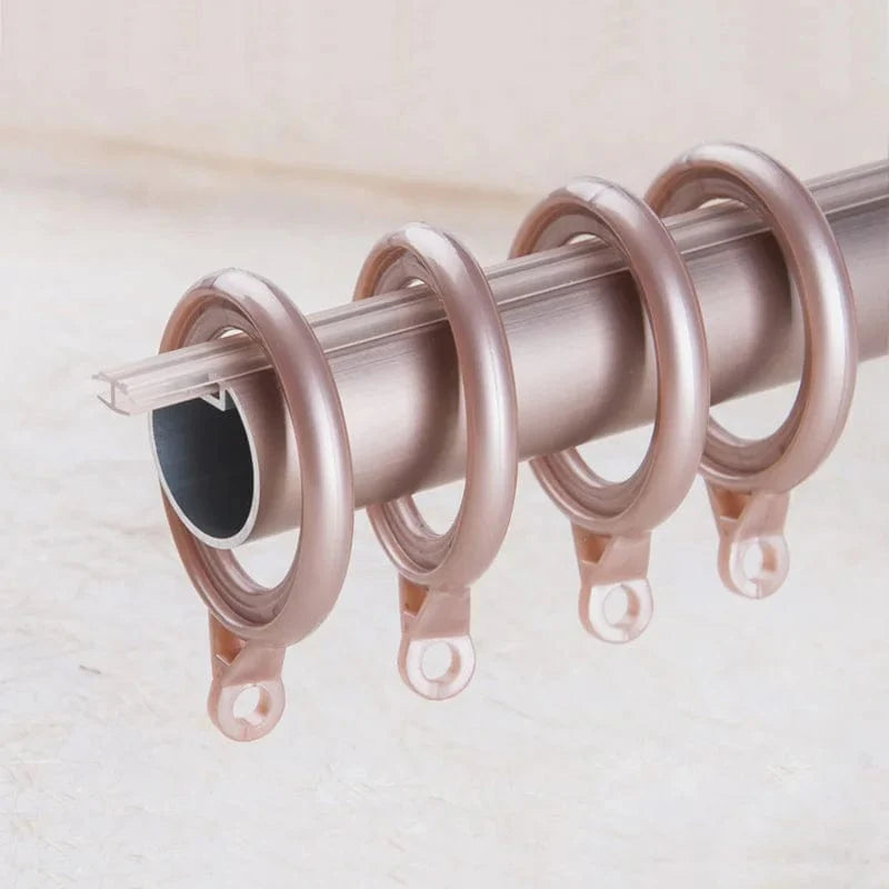 Double tringle rideau rose à embouts ronds