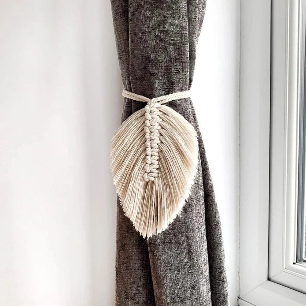 Embrasse rideau style bohème feuilles