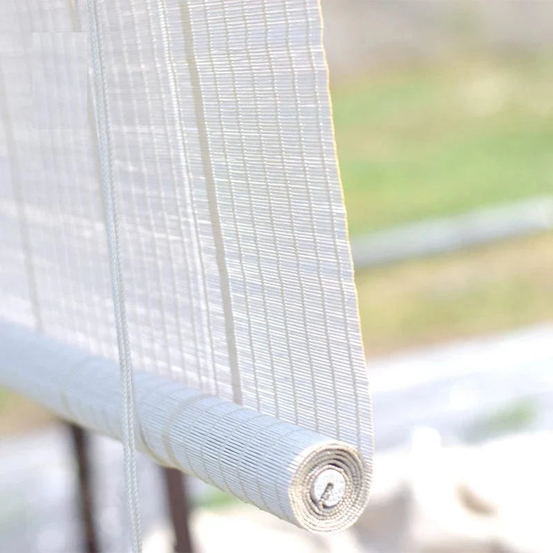 Rideau bambou blanc chic