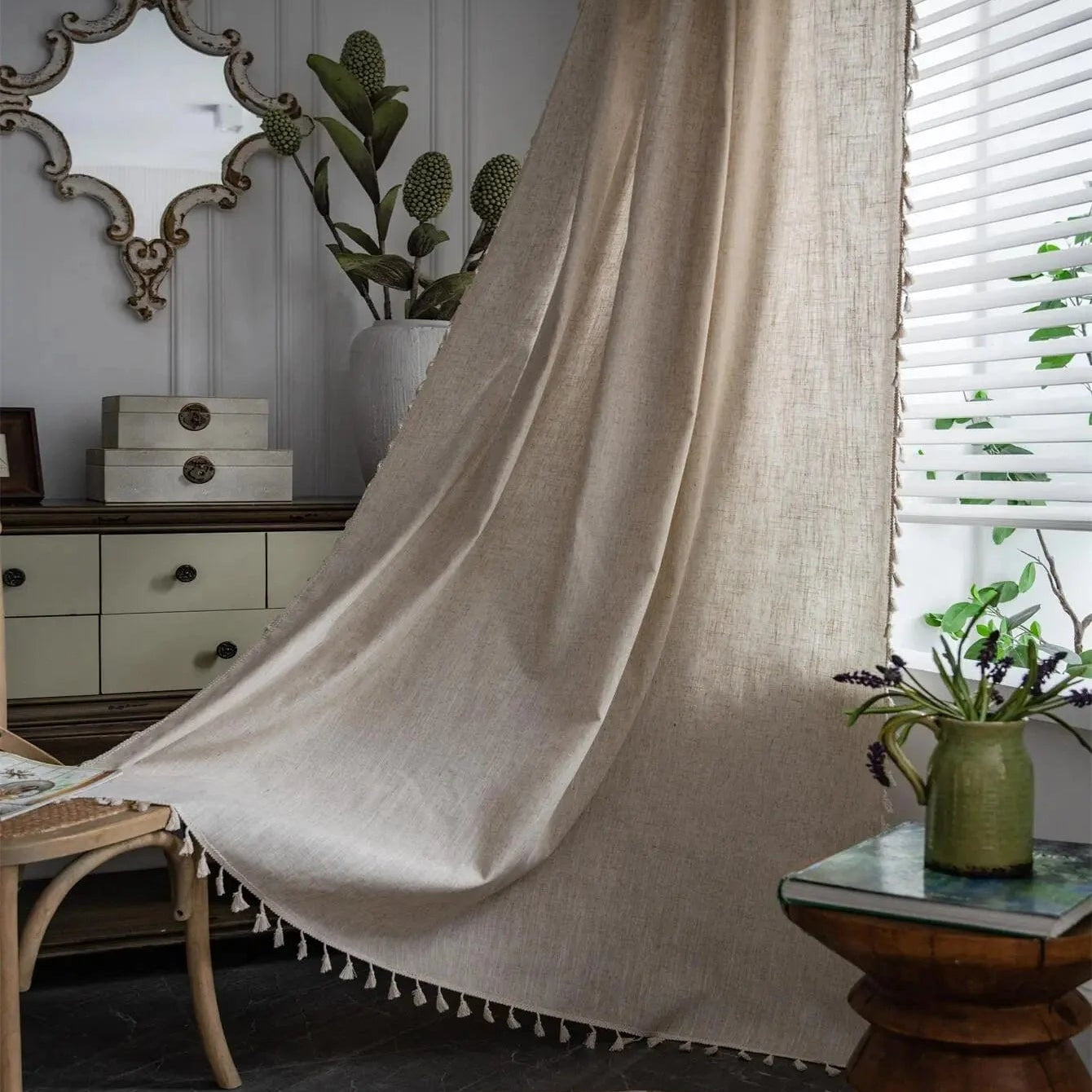 Rideau bohème artisanal