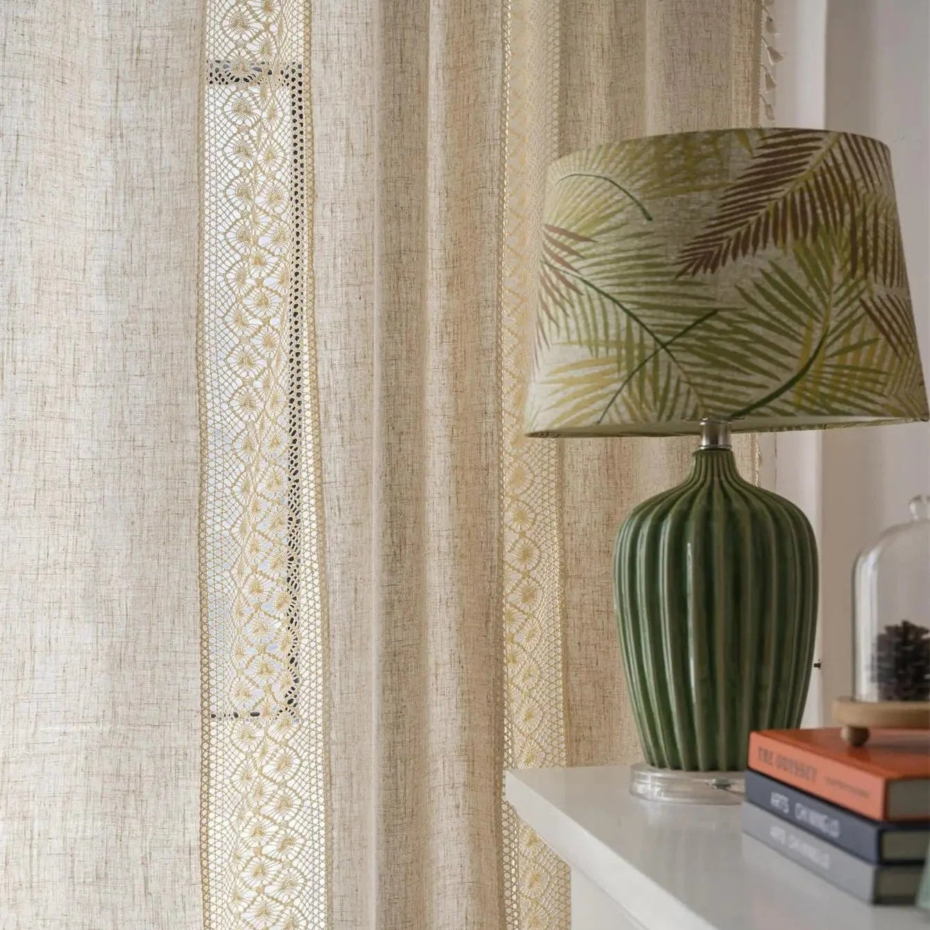 Rideau bohème beige naturel