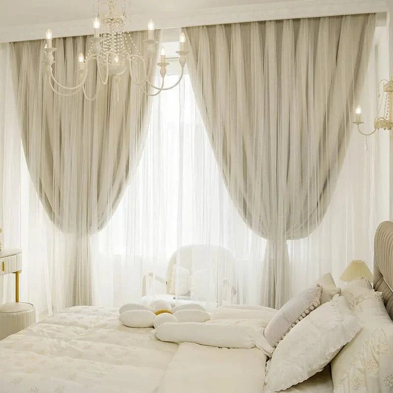 Rideau chambre blanc classique harmonie luxueuse