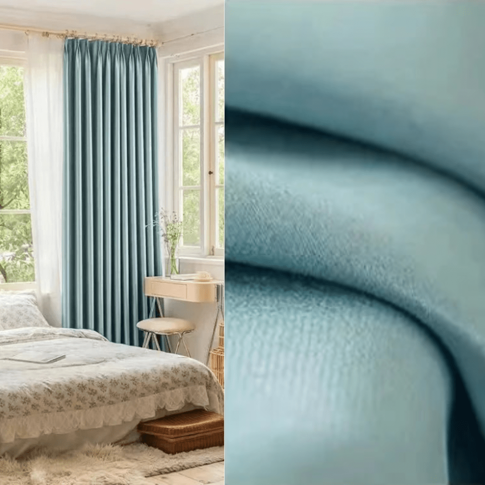 Rideau chambre bleu clair douce nuit