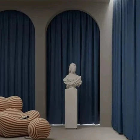 Rideau chambre bleu nuit en lin