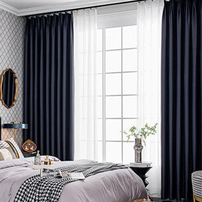 Rideau chambre bleu occultant tendre nuit