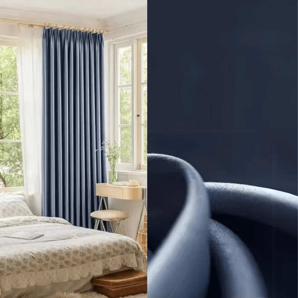 Rideau chambre bleu sommeil serein