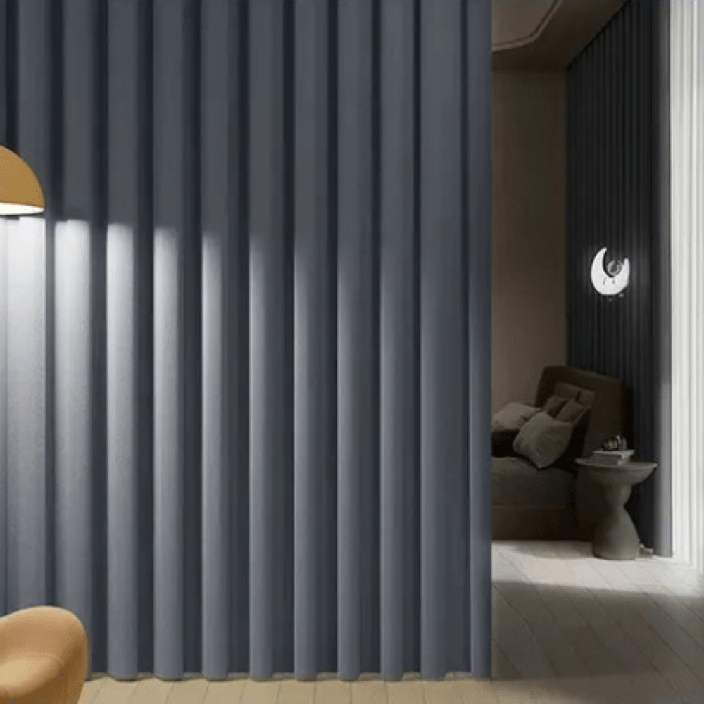 Rideau chambre gris foncé en lin