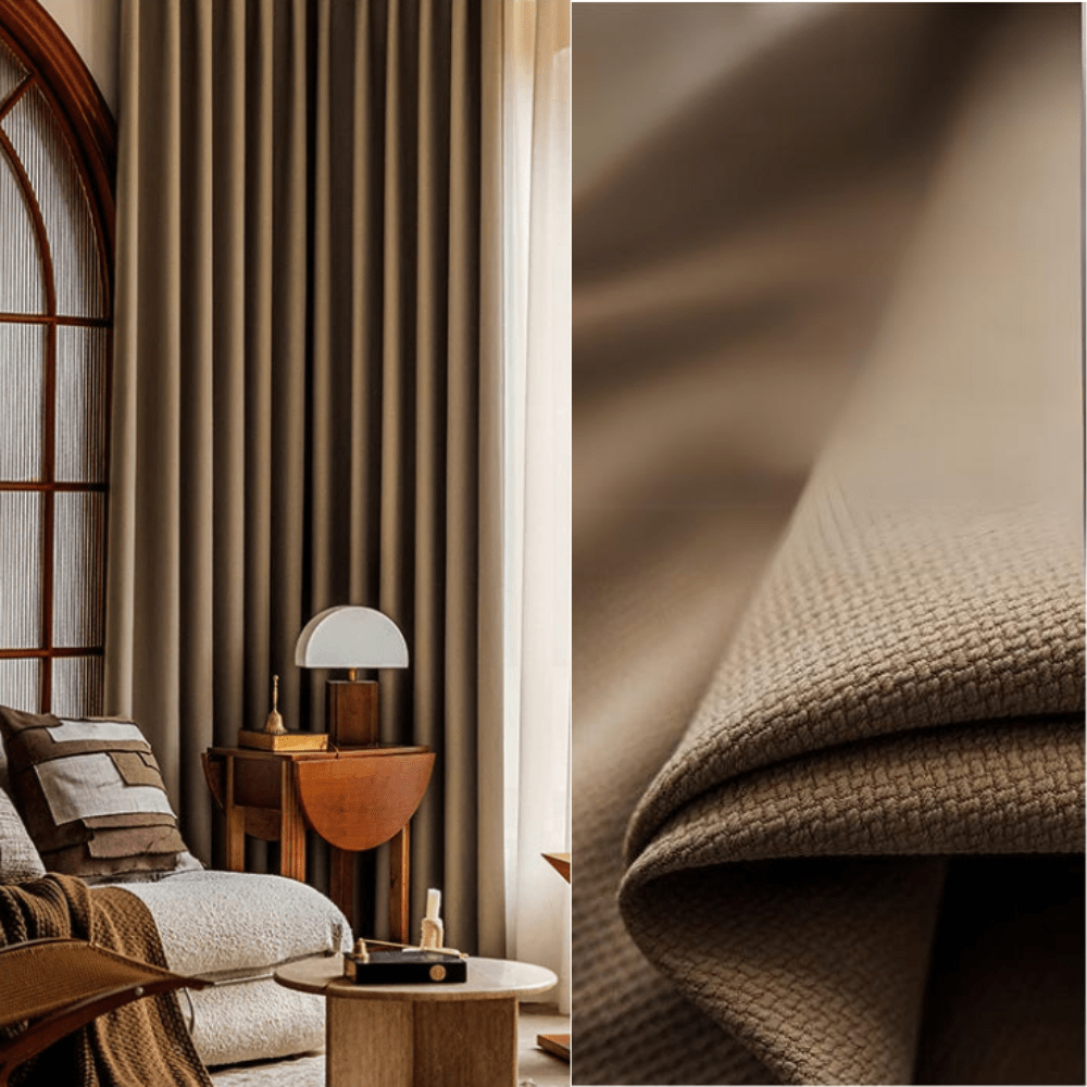 Rideau chambre marron café luxe serein