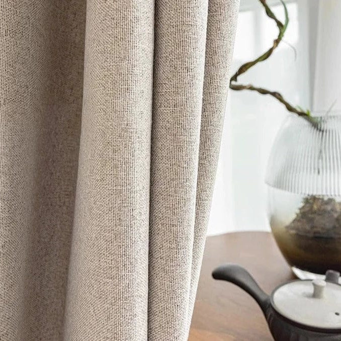 Rideau chambre marron clair occultant doux