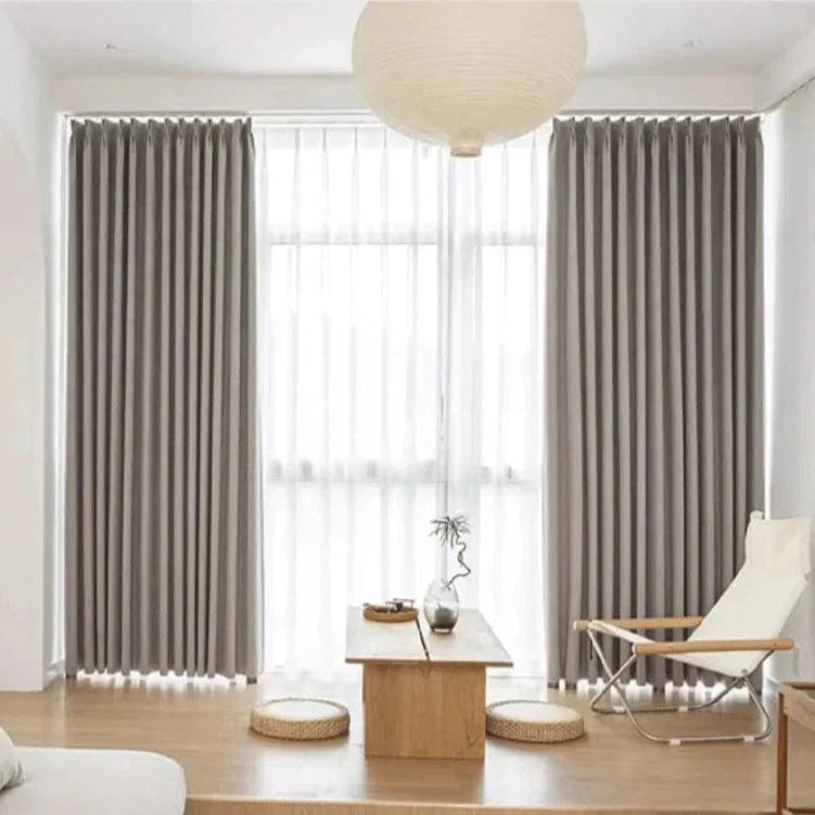 Rideau chambre marron clair occultant doux