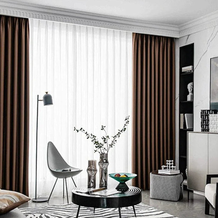 Rideau chambre marron occultant tendre nuit