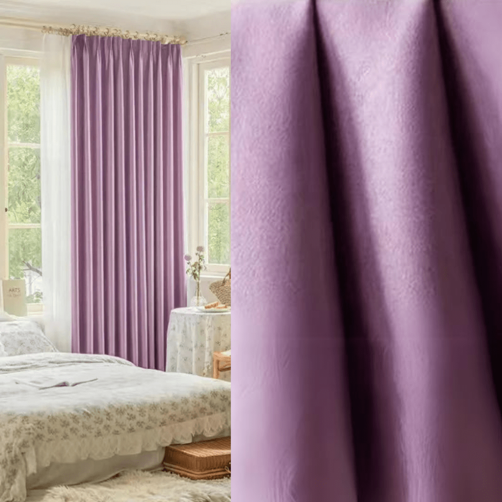 Rideau chambre mauve douce nuit