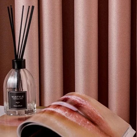 Rideau chambre rose en lin