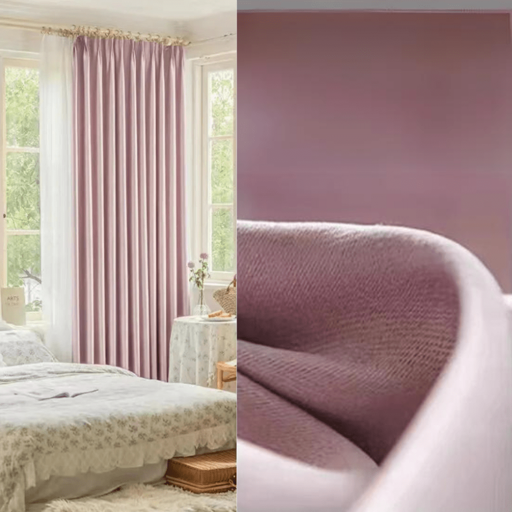 Rideau chambre rose pastel sommeil serein