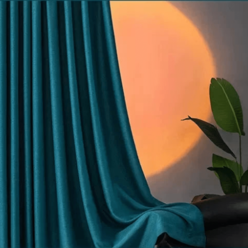 Rideau chambre vert canard en lin