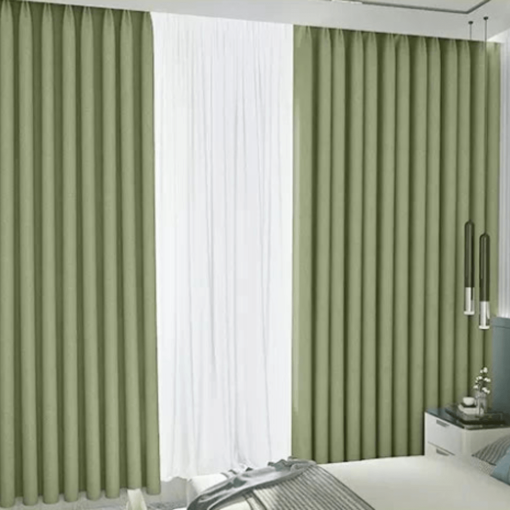 Rideau chambre vert en lin