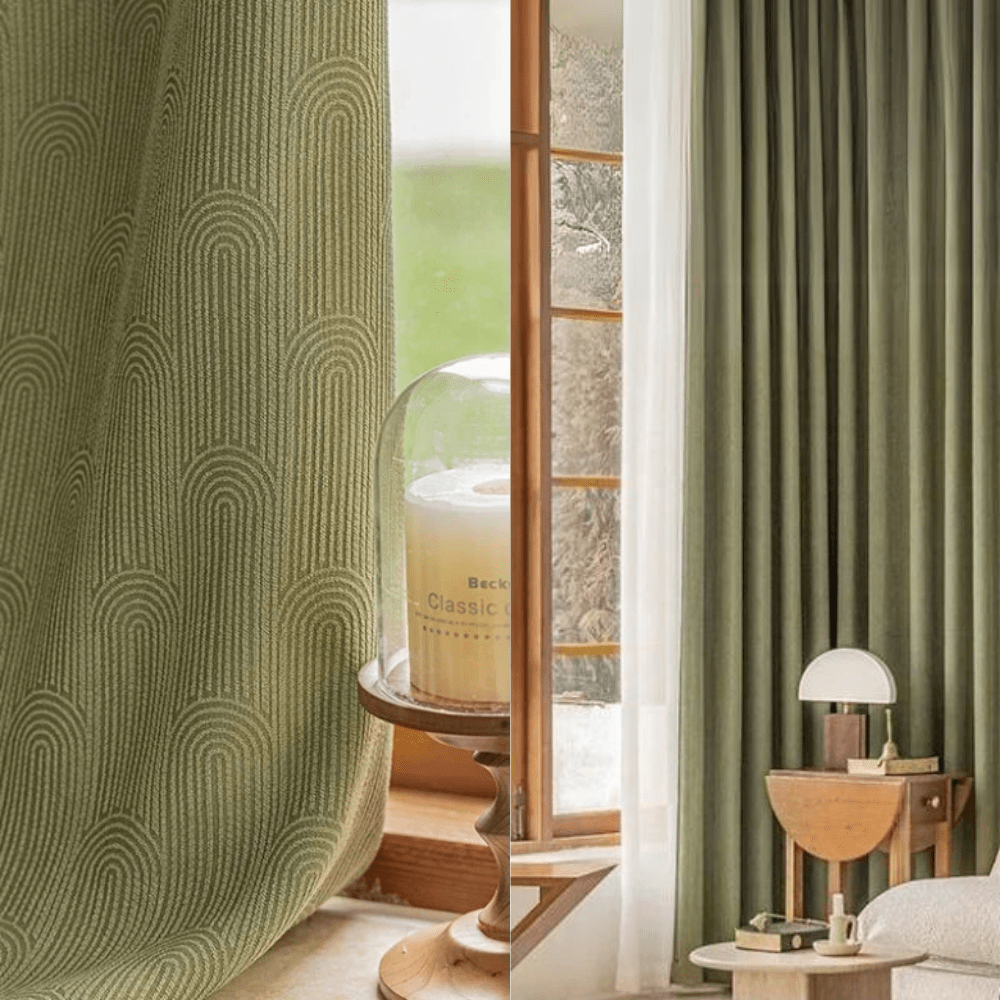 Rideau chambre vert kaki voile de nuit