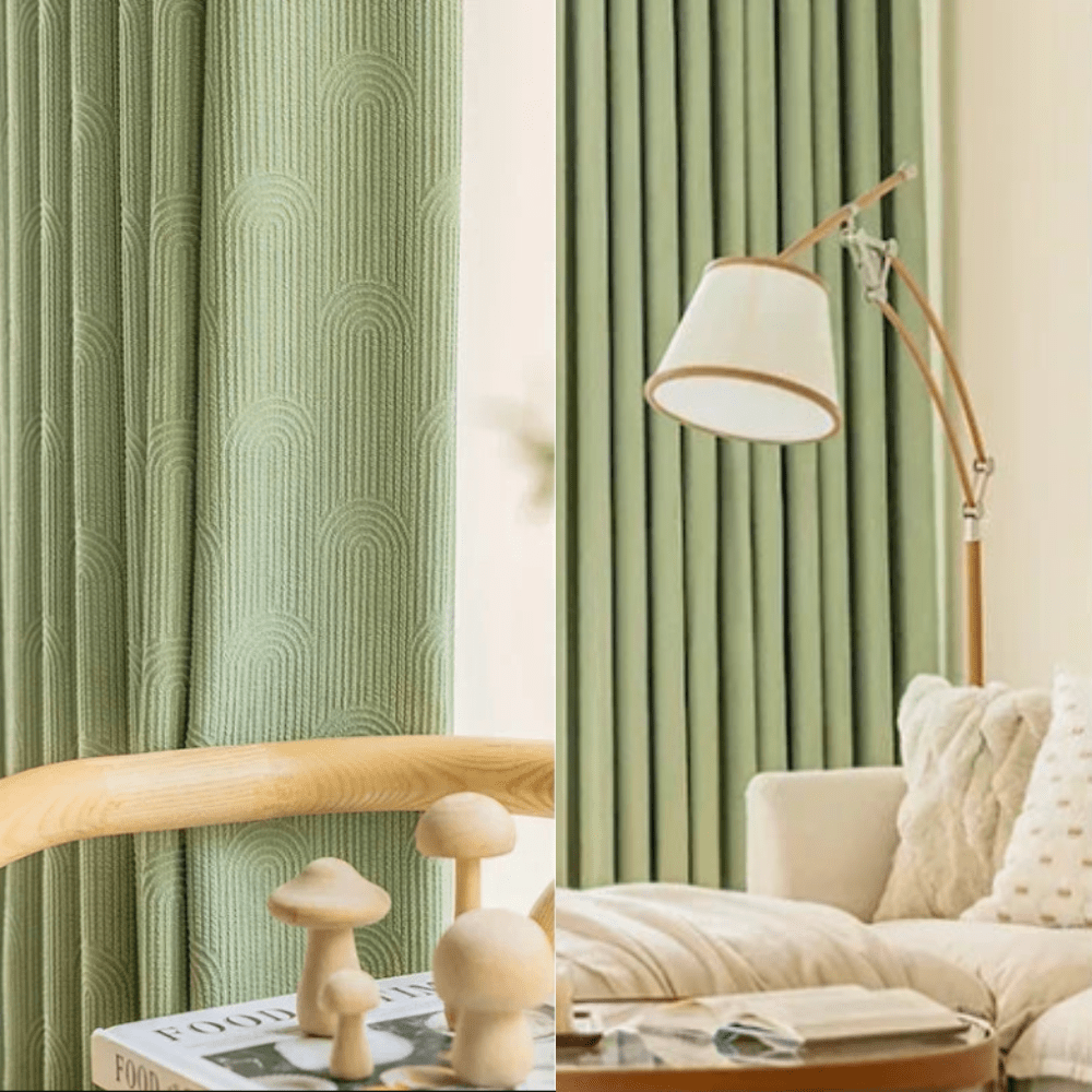 Rideau chambre vert voile de nuit