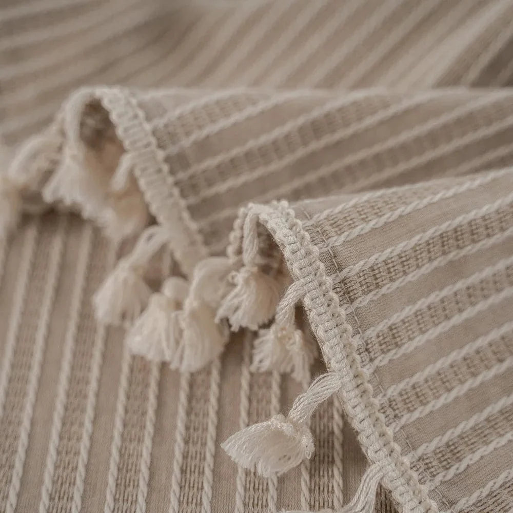 Rideau cuisine beige chiffon long