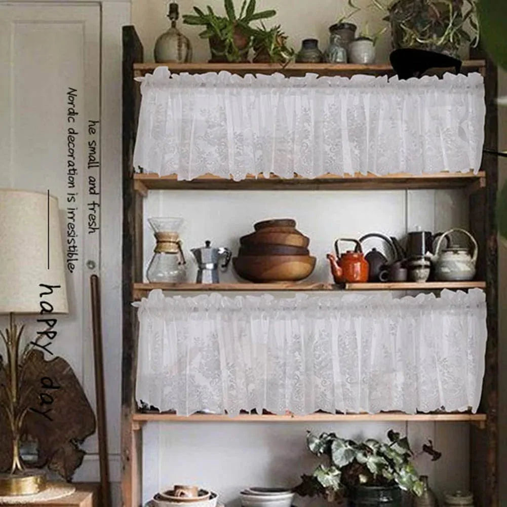 Rideau cuisine blanc pour rangement