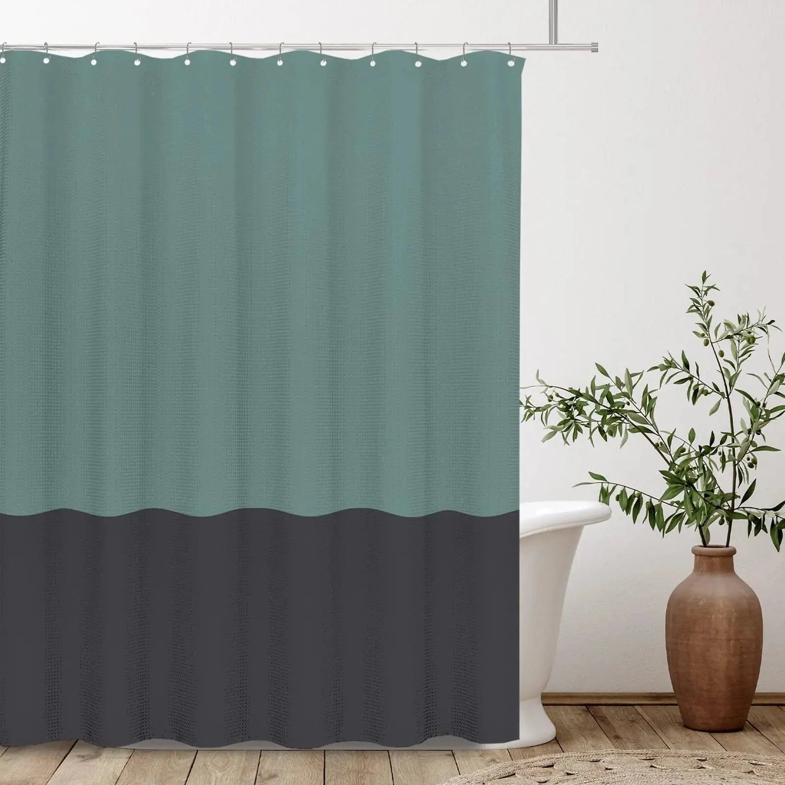 Rideau de douche biton bleu