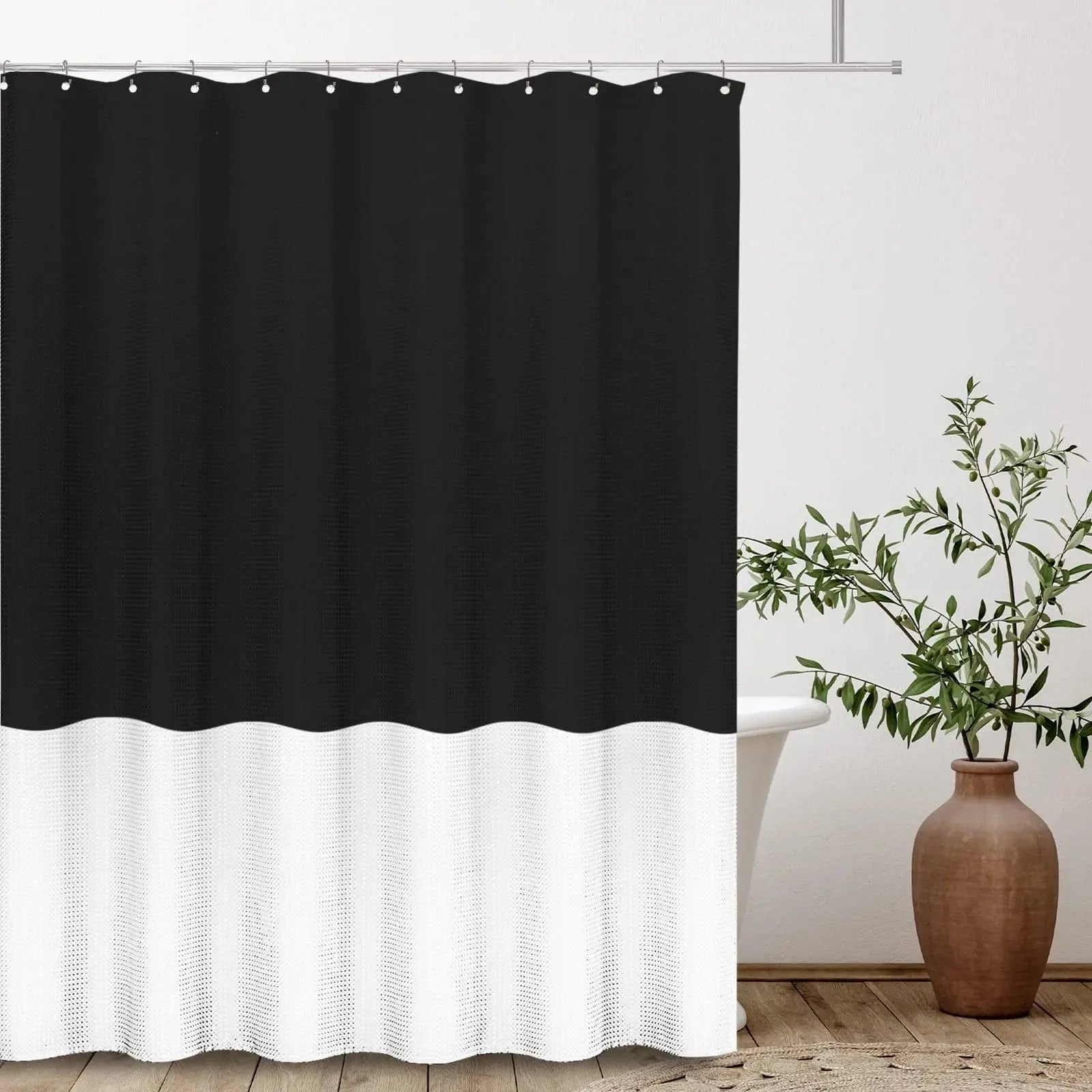 Rideau de douche biton noir et blanc