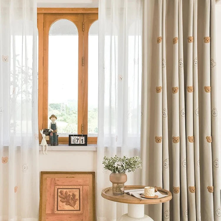 Rideau enfant voilage ourson