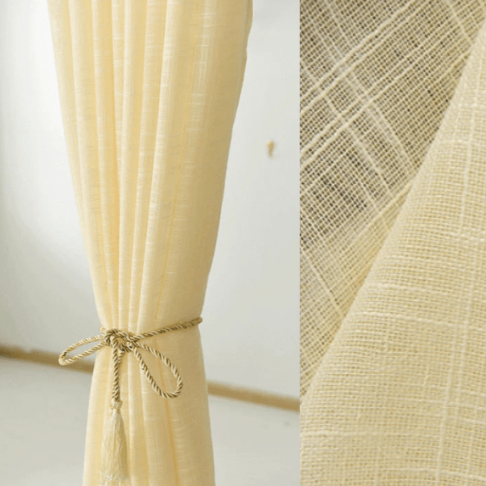 Rideau lin beige minimaliste