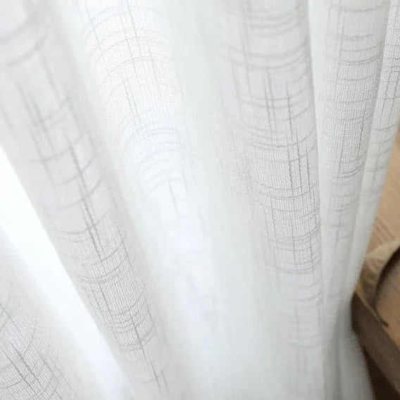 Rideau lin blanc rustique