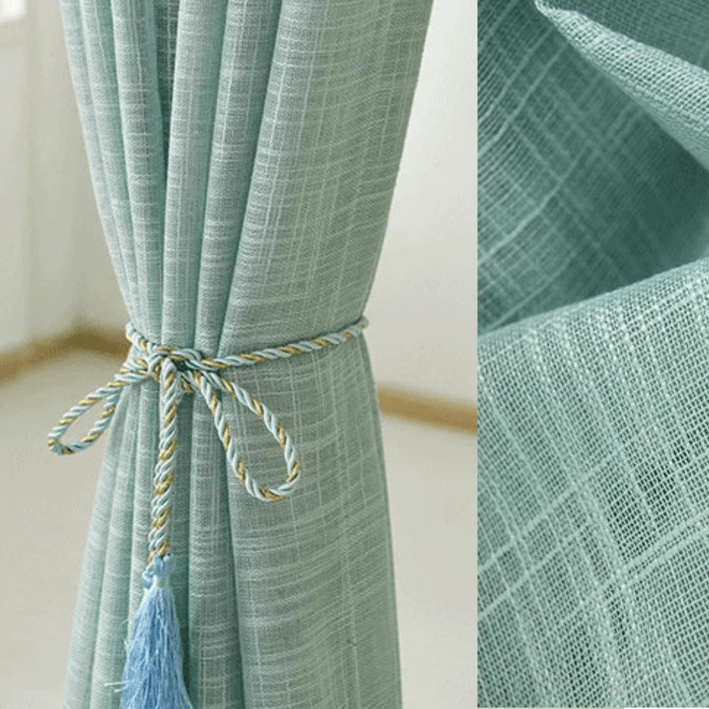 Rideau lin bleu ciel