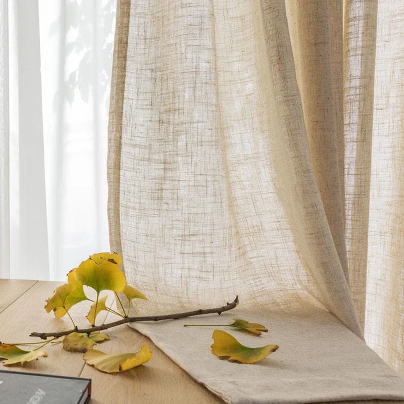 Rideau lin délavé ancien