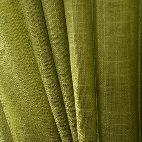 Rideau lin vert champêtre