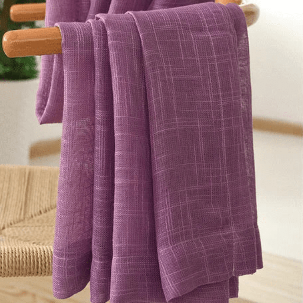 Rideau lin violet classique