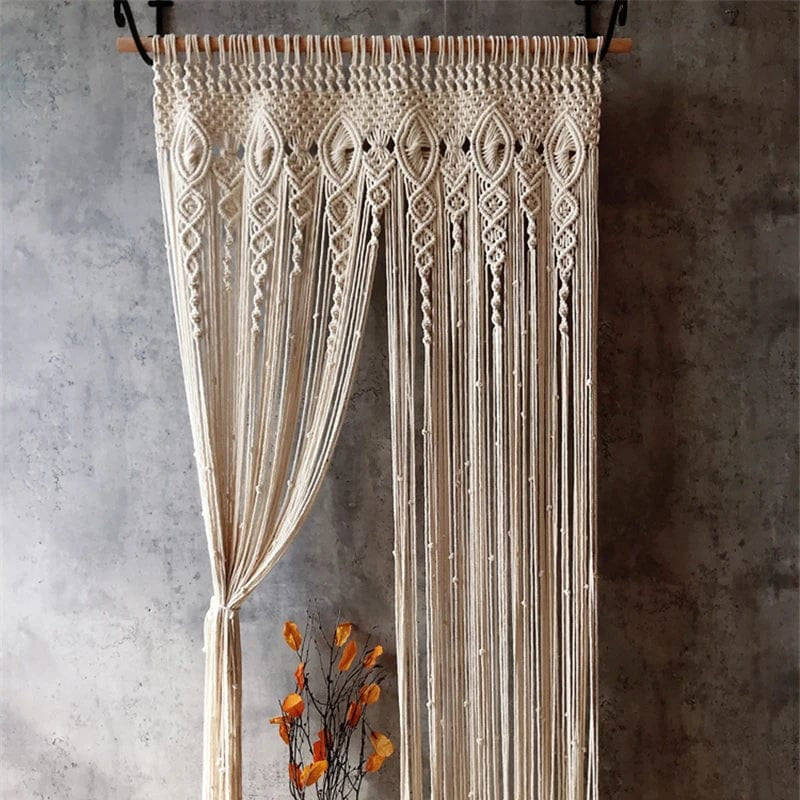Rideau macramé 75cm par 250cm