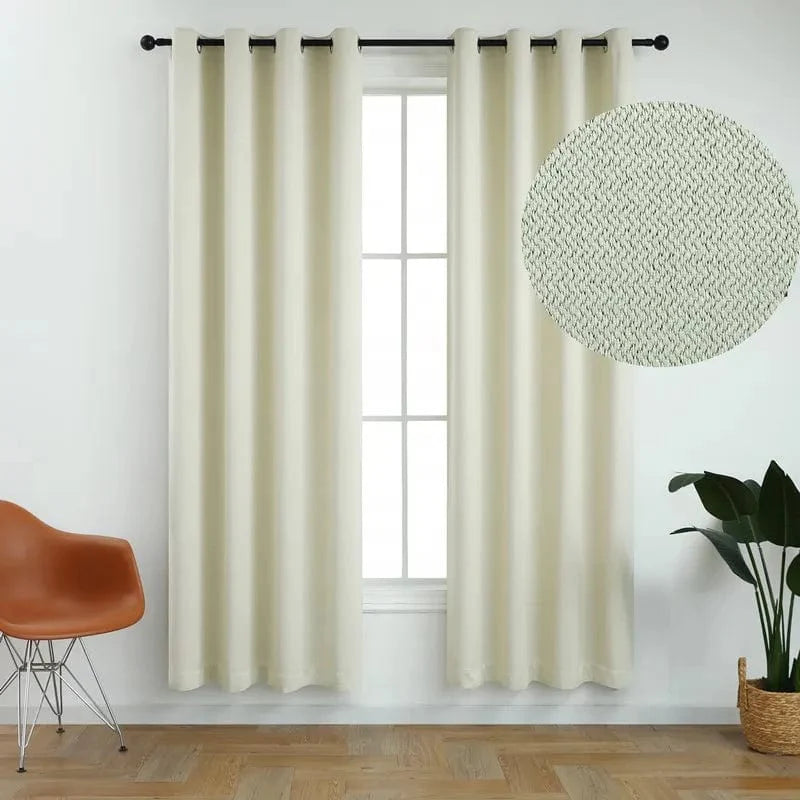 Rideau salon beige soyeux