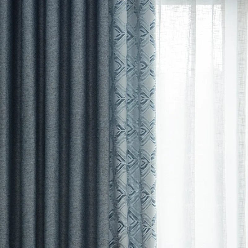 Rideau salon bleu nordique haut de gamme