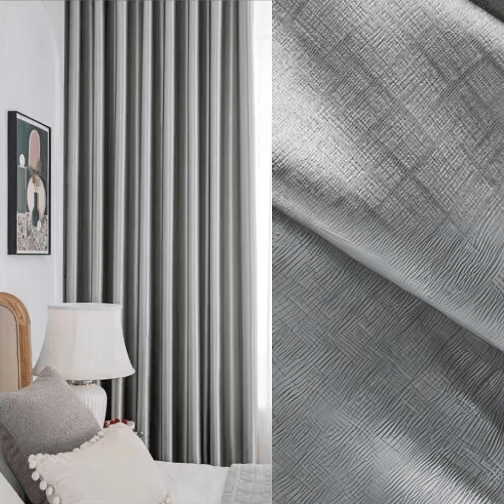 Rideau salon gris harmonieux scintillant