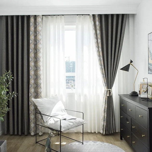 Rideau salon gris haut de gamme