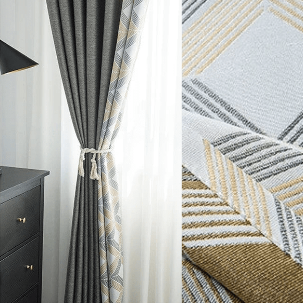 Rideau salon gris haut de gamme