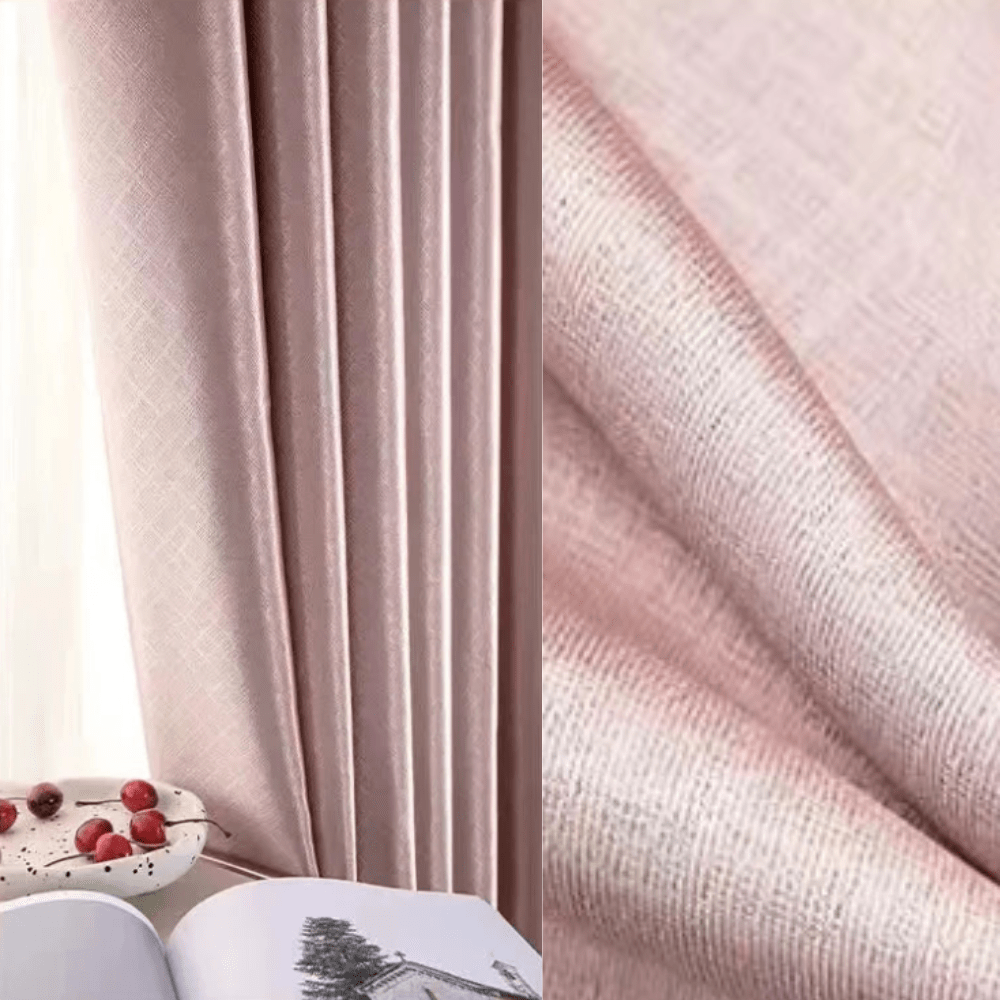 Rideau salon rose harmonieux scintillant