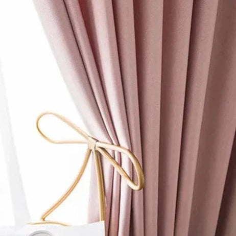 Rideau salon rose soyeux