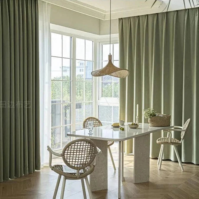 Rideau salon vert matcha obscurcissant