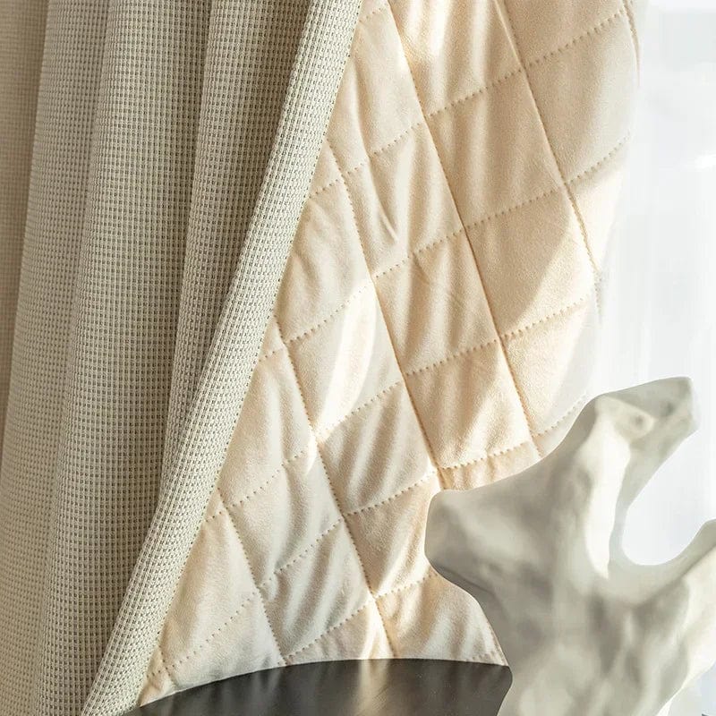 Rideau thermique beige double couche