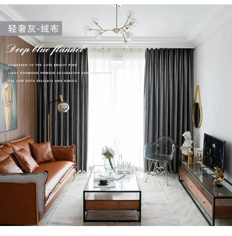 Rideau velours gris occultant chic