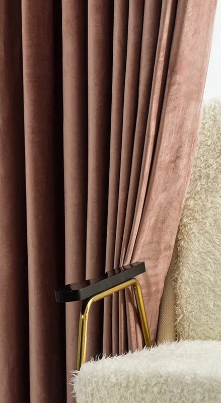Rideau velours rose traditionnel