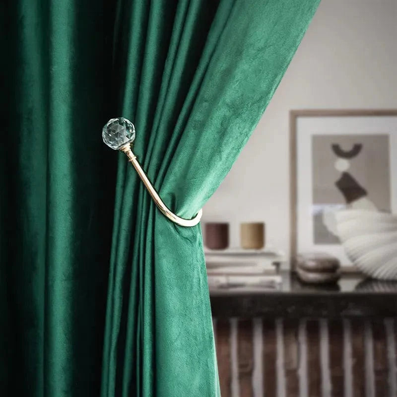 Rideau velours vert occultant chic
