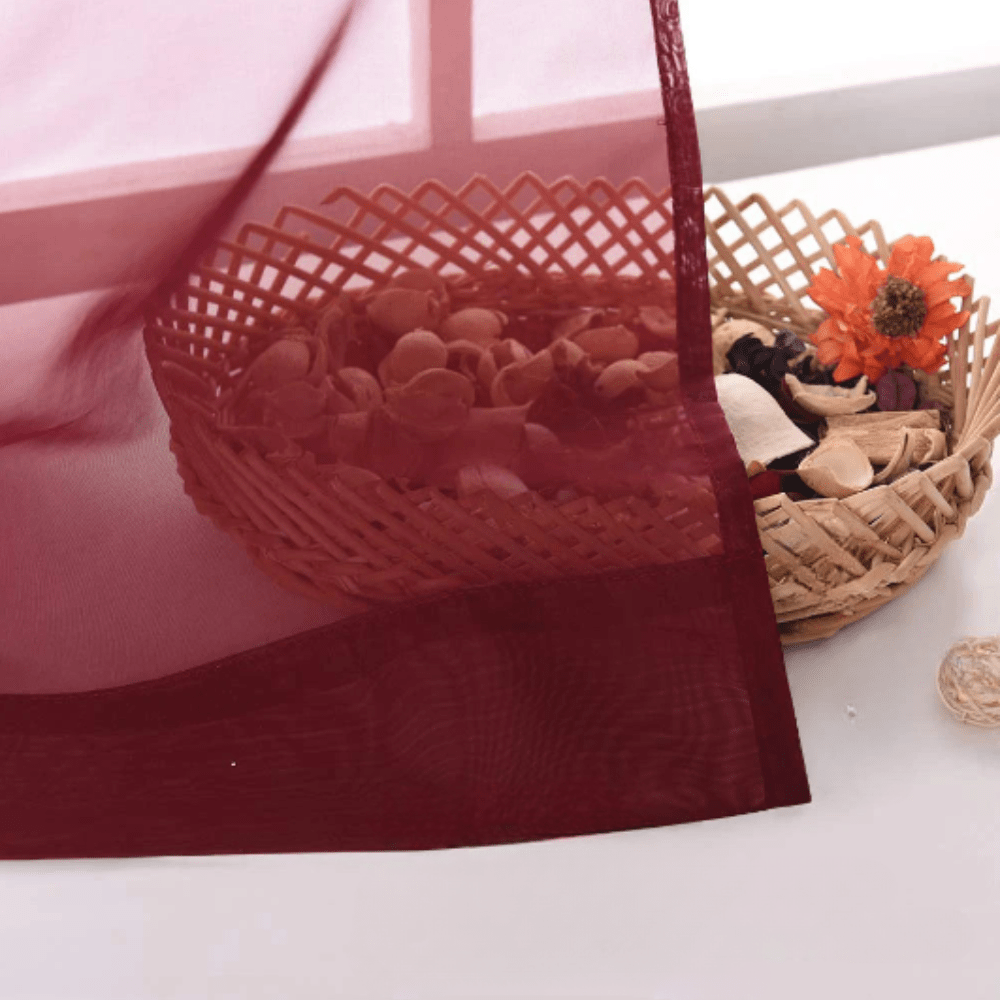 Voilage rouge bordeaux fin