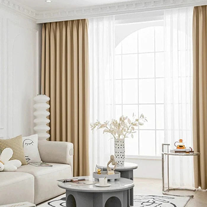 Rideau chambre beige occultant tendre nuit