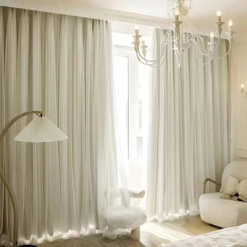 Rideau chambre blanc classique harmonie luxueuse
