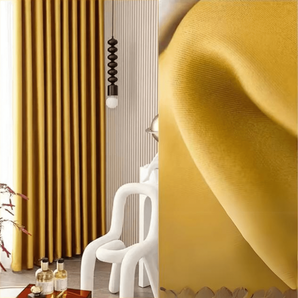Rideau chambre jaune douce nuit